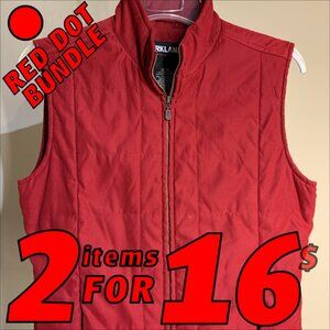 Kirkland Lined Red Zip-Up Jacket SMALL